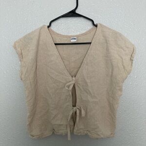 Ivory Tie-Front Blouse